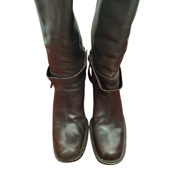 Vintage Rare 1999 Prada Brown Leather Harness Boots Size EU 40/US 9.5 - Picture 7 of 12